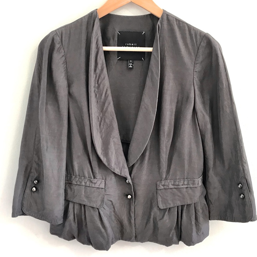 Robert Rodriguez Peplum Blazer Grey